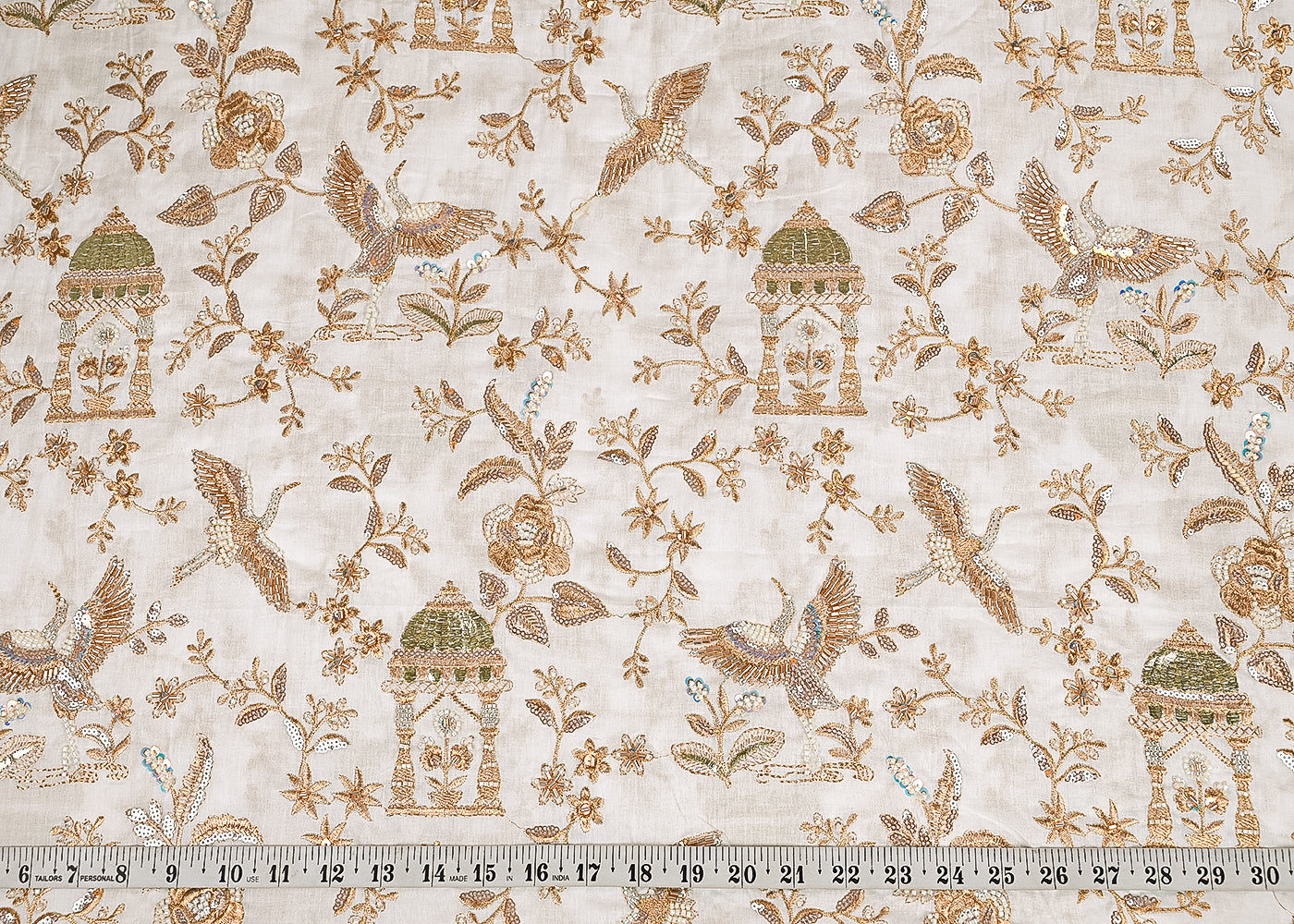White-Dyeable-Cotton-Fabric-With-All-Over-Gota-Patti-Zari-Katdana-Bead-And-Sequins-Work-23014-measurement-view