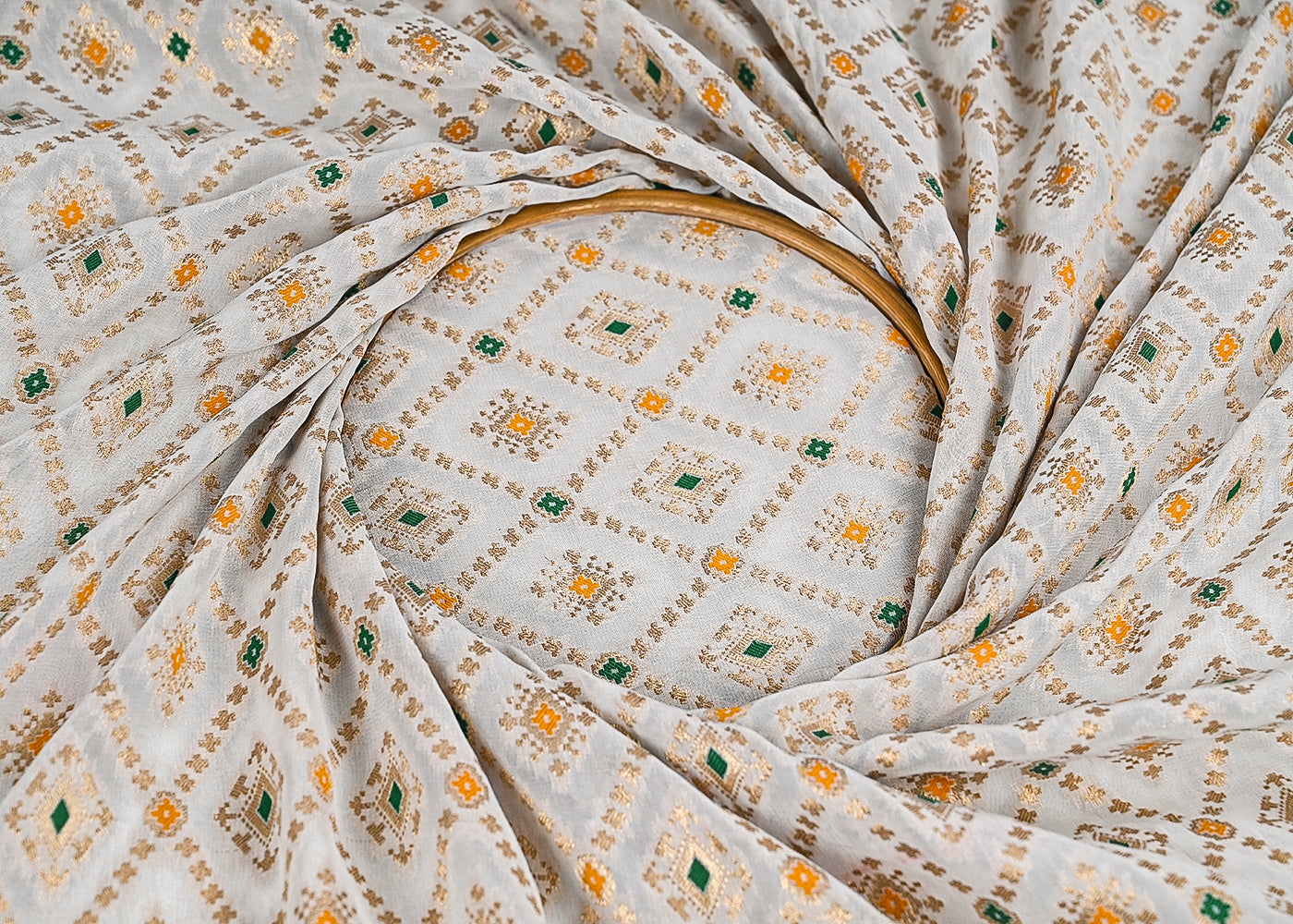 White-Dyeable-Georgette-Fabric-With-All-Over-Thread-And-Zari-Handloom-23025-close-view