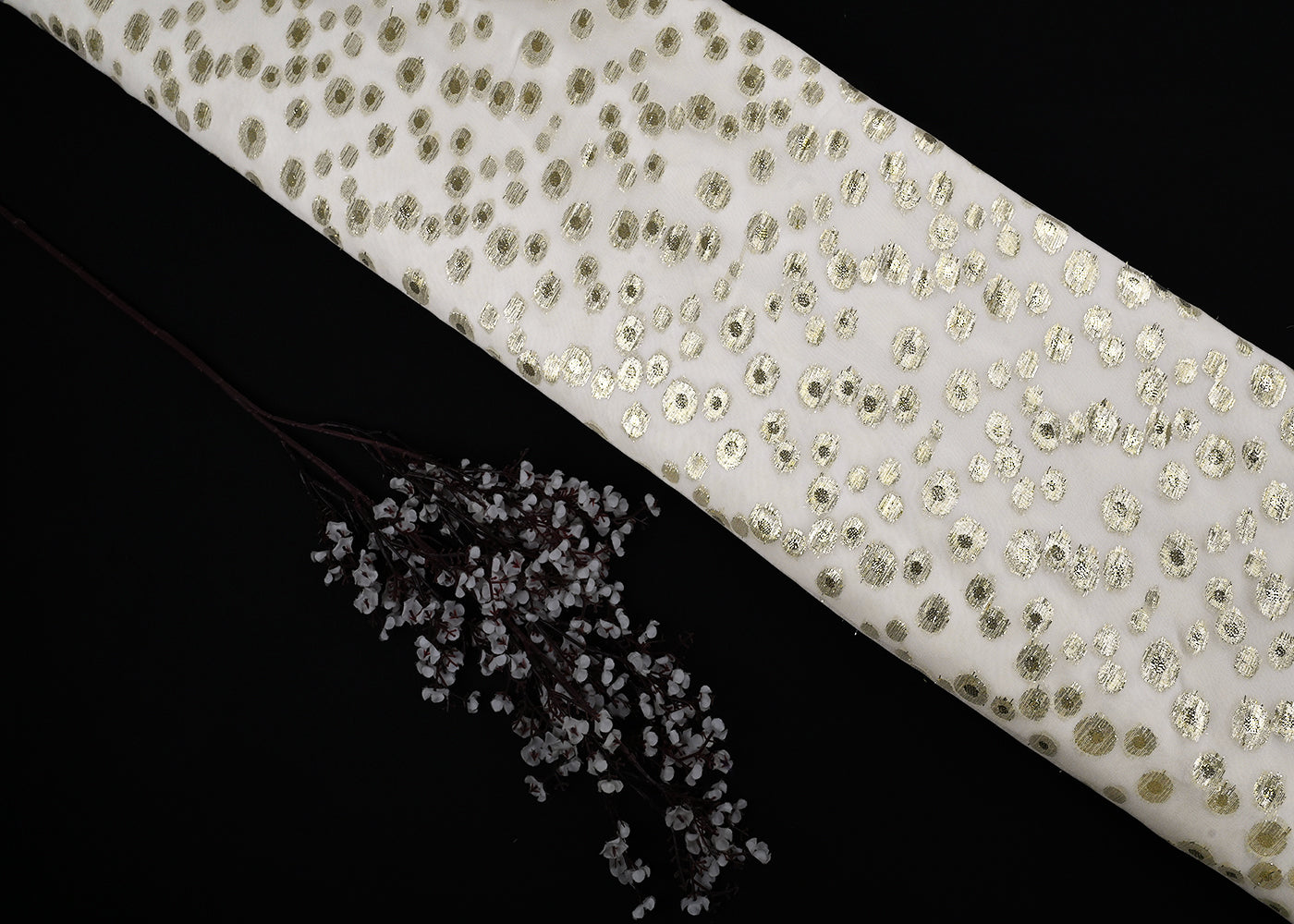 White-Dyeable-Georgette-Fabric-With-All-Over-Golden-Foil-Work-23035