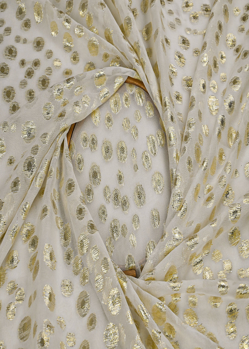 White-Dyeable-Georgette-Fabric-With-All-Over-Golden-Foil-Work-23035-close-view