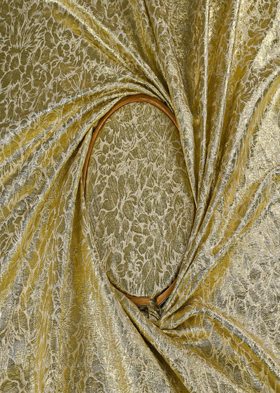 White Dyeable Georgette Fabric With All Over Foil Work 23038
