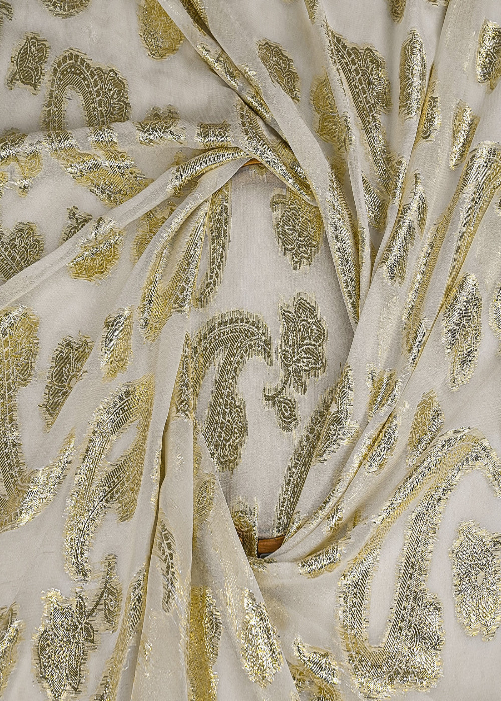 White-Dyeable-Georgette-Fabric-With-All-Over-Foil-Work-23040-close-view