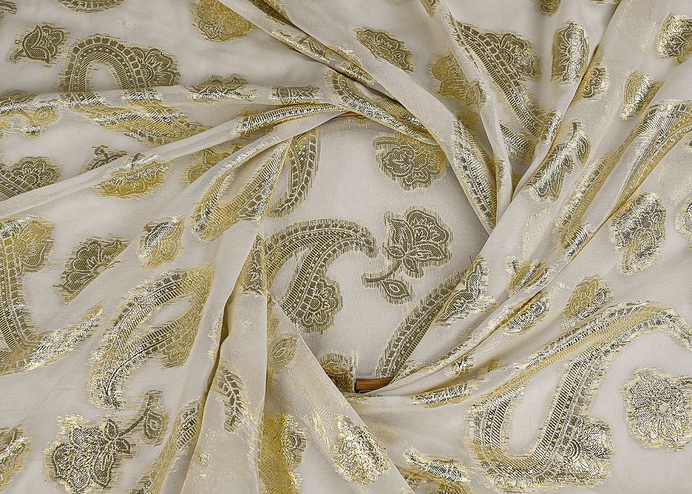 White-Dyeable-Georgette-Fabric-With-All-Over-Foil-Work-23040-close-view
