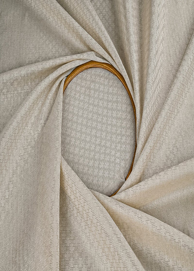 White Dyeable Chanderi Fabric With All Over Zari Handloom 23082