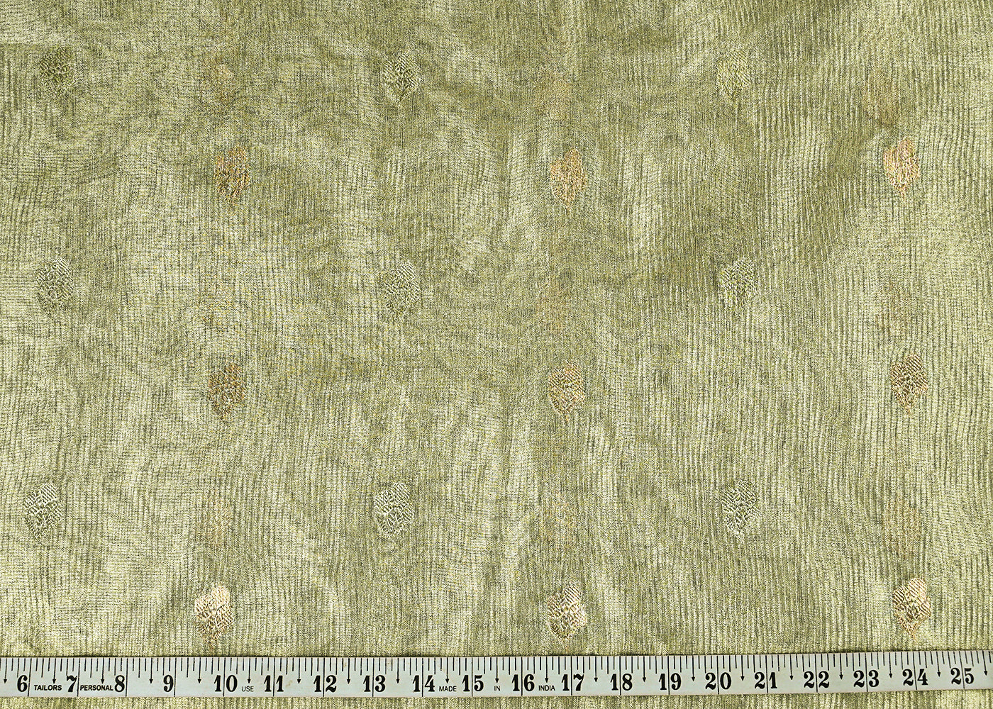 Pista-Green-Tissue-Fabric-With-All-Over-Zari-Handloom-23096-measurement-view