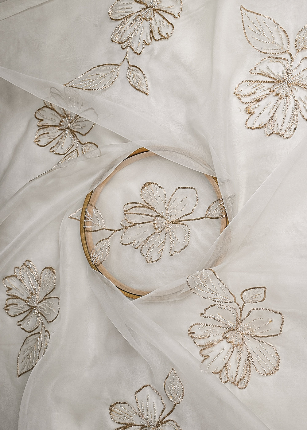 white-dyeable-pure-organza-fabric-with-all-over-zari-and-katdana-flowers-23133-close-view