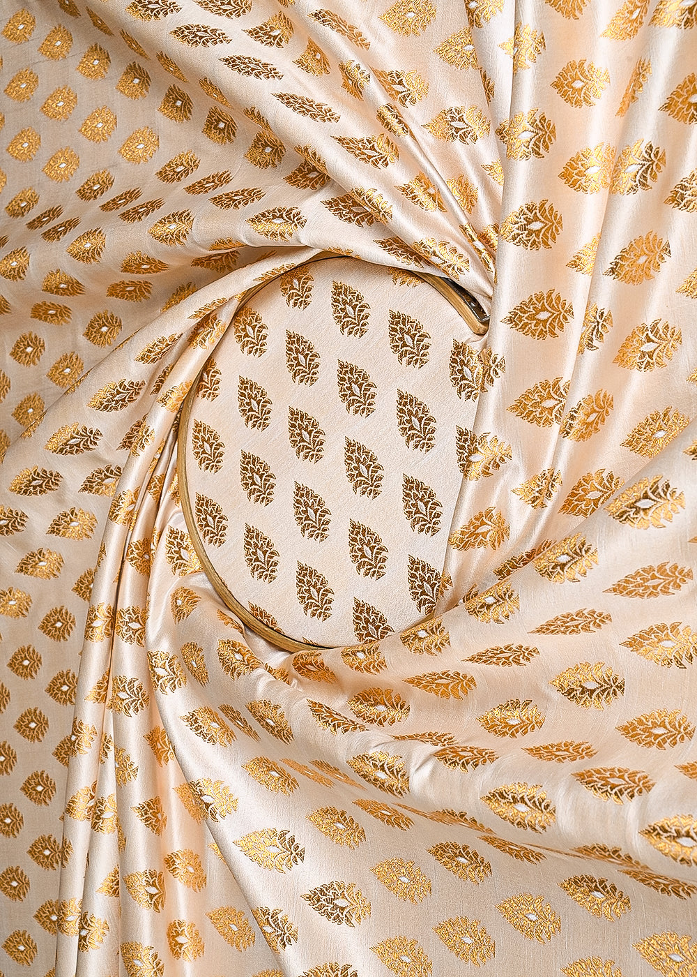 Off-White-Banarasi-Brocade-Fabric-With-All-Over-Golden-Zari-Handloom-23164-close-view
