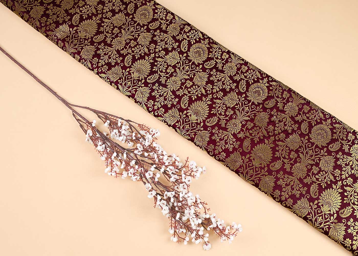 maroon-banarasi-brocade-fabric-with-all-over-golden-zari-handloom-23180
