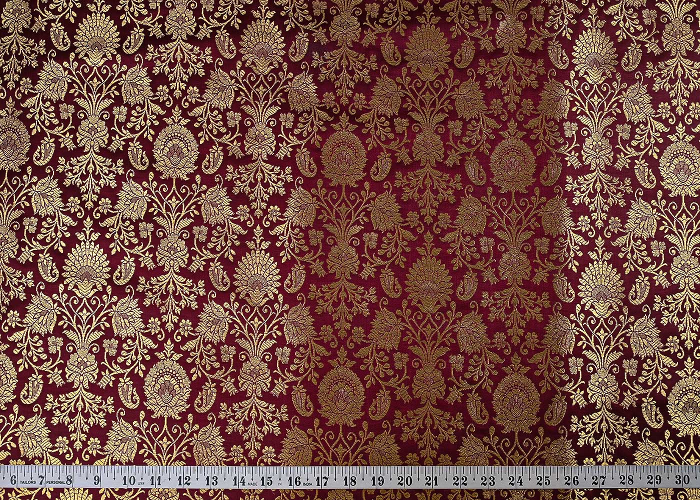 maroon-banarasi-brocade-fabric-with-all-over-golden-zari-handloom-23180-measurement-view