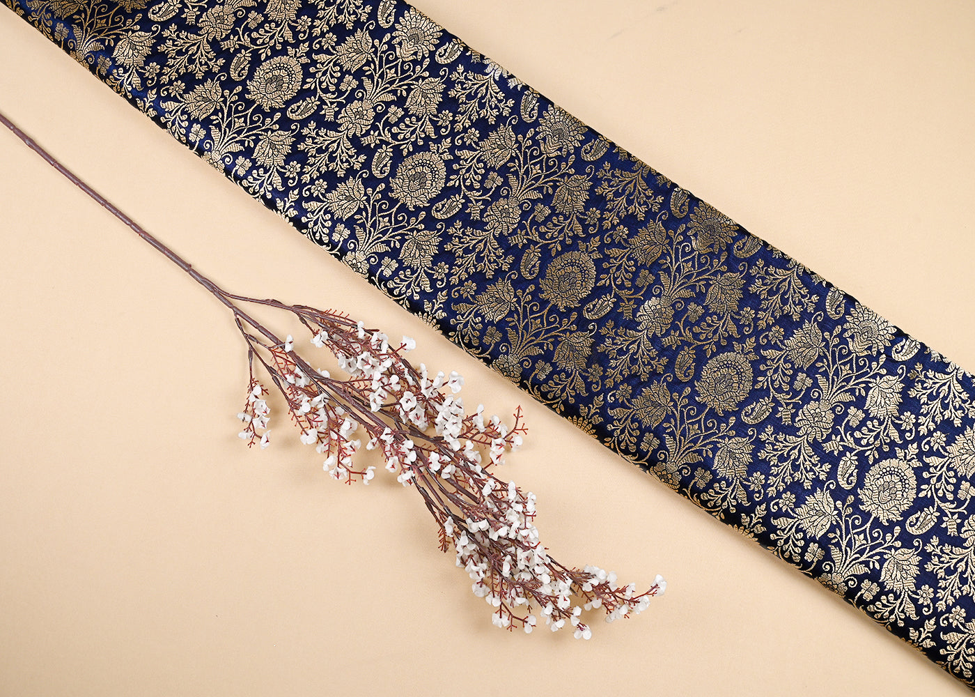 navy-blue-banarasi-brocade-fabric-with-all-over-golden-zari-handloom-23181