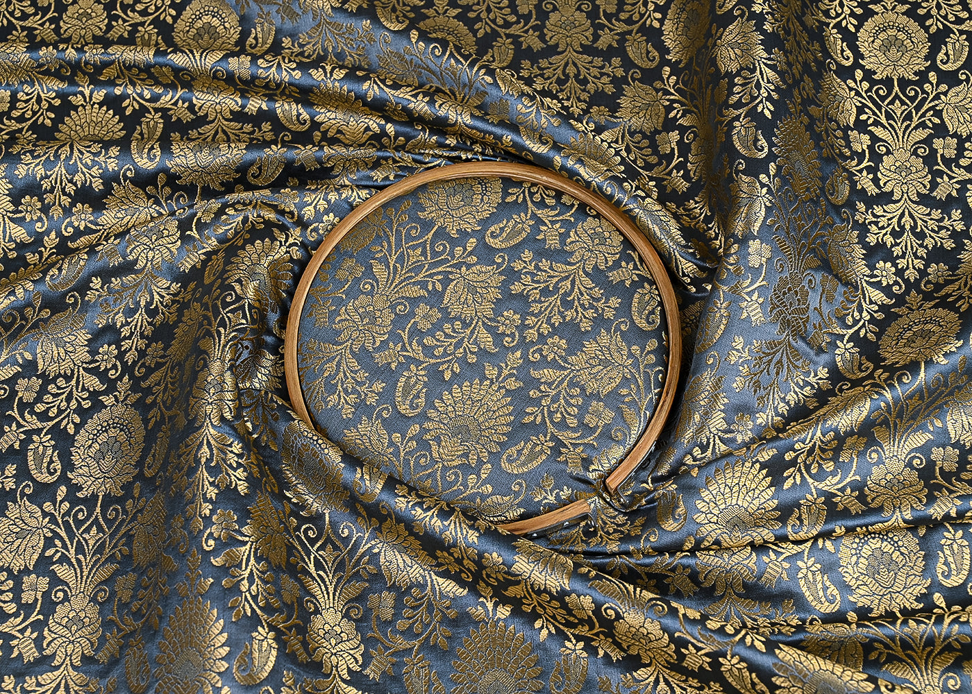 grey-banarasi-brocade-fabric-with-all-over-golden-zari-handloom-23182-close-view