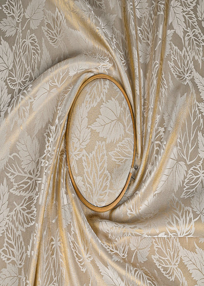 Light Gold Dyeable Silk Fabric With All Over Zari Handloom 23200