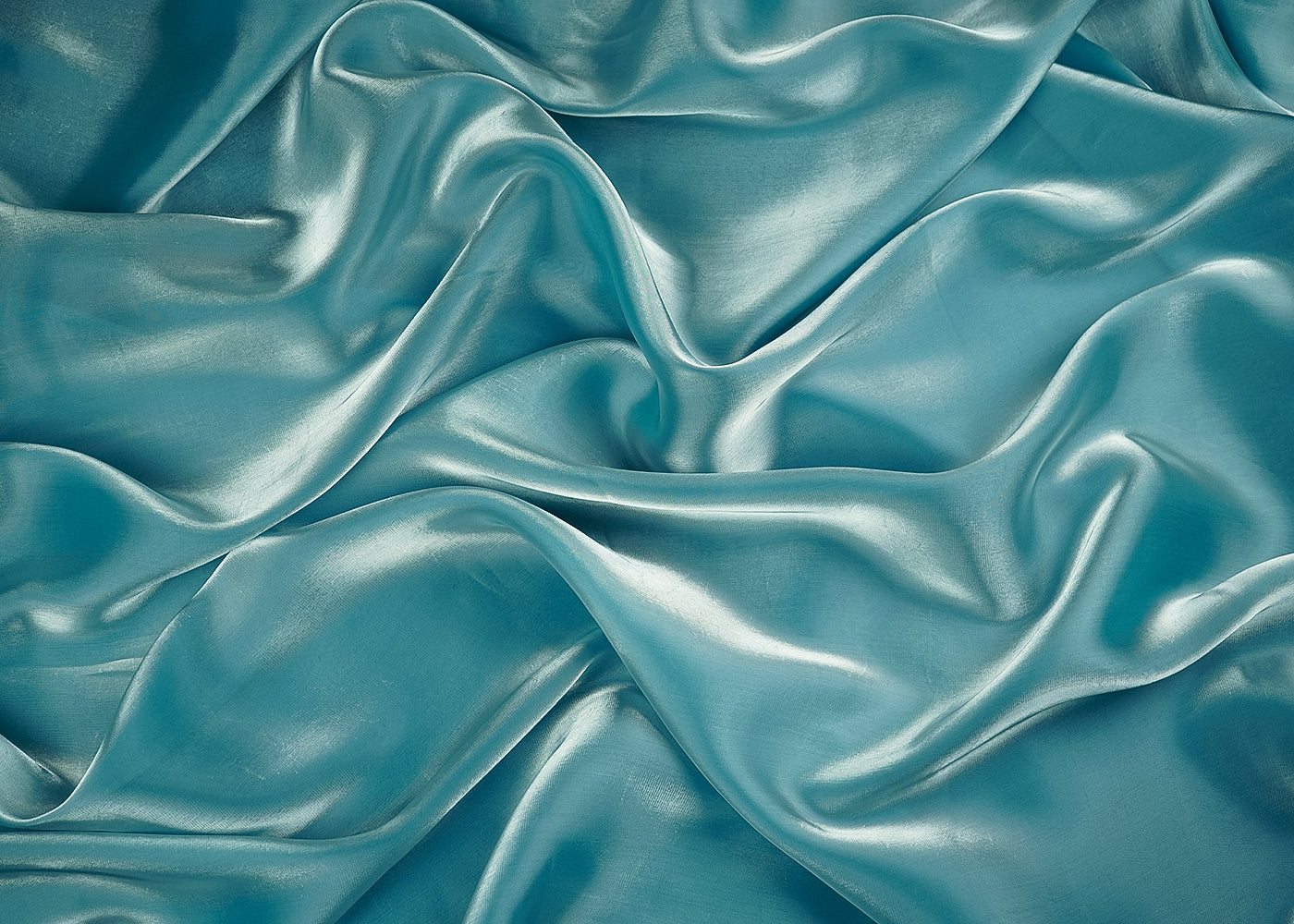 Blue Colored Organza Satin Fabric 23212(106)
