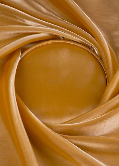 Mustard Colored Organza Satin Fabric 23212(107)