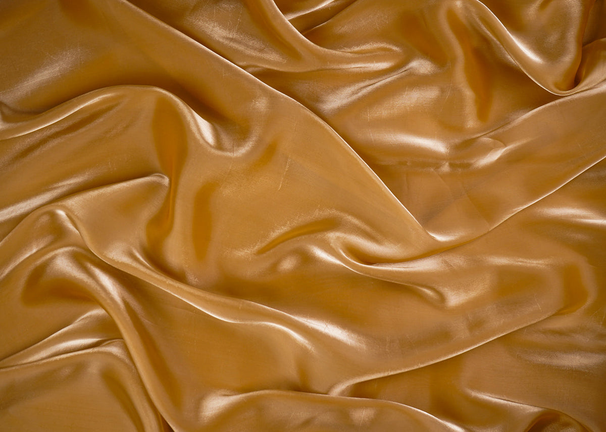 Mustard Colored Organza Satin Fabric 23212(107)