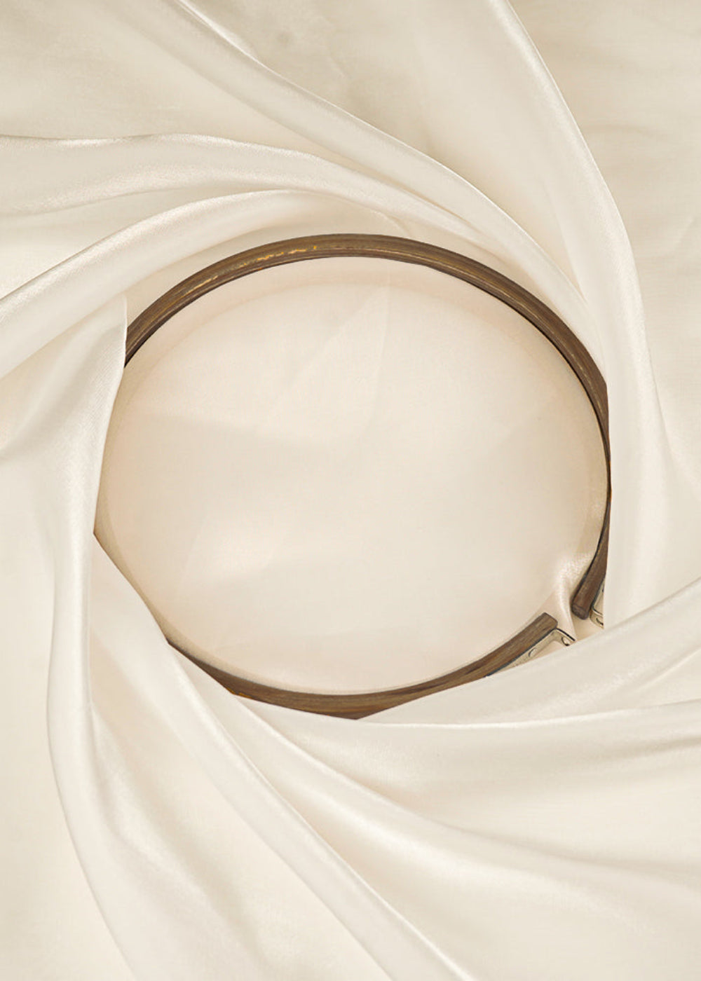 White Colored Organza Satin Fabric 23212(108)