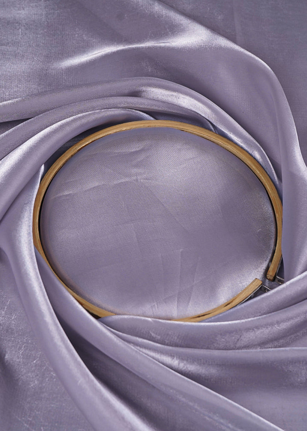Lavender Grey Colored Organza Satin Fabric 23212(109)