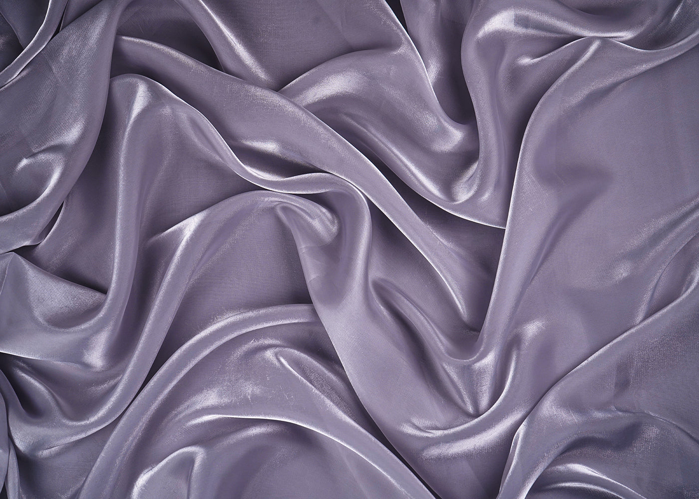 Lavender Grey Colored Organza Satin Fabric 23212(109)