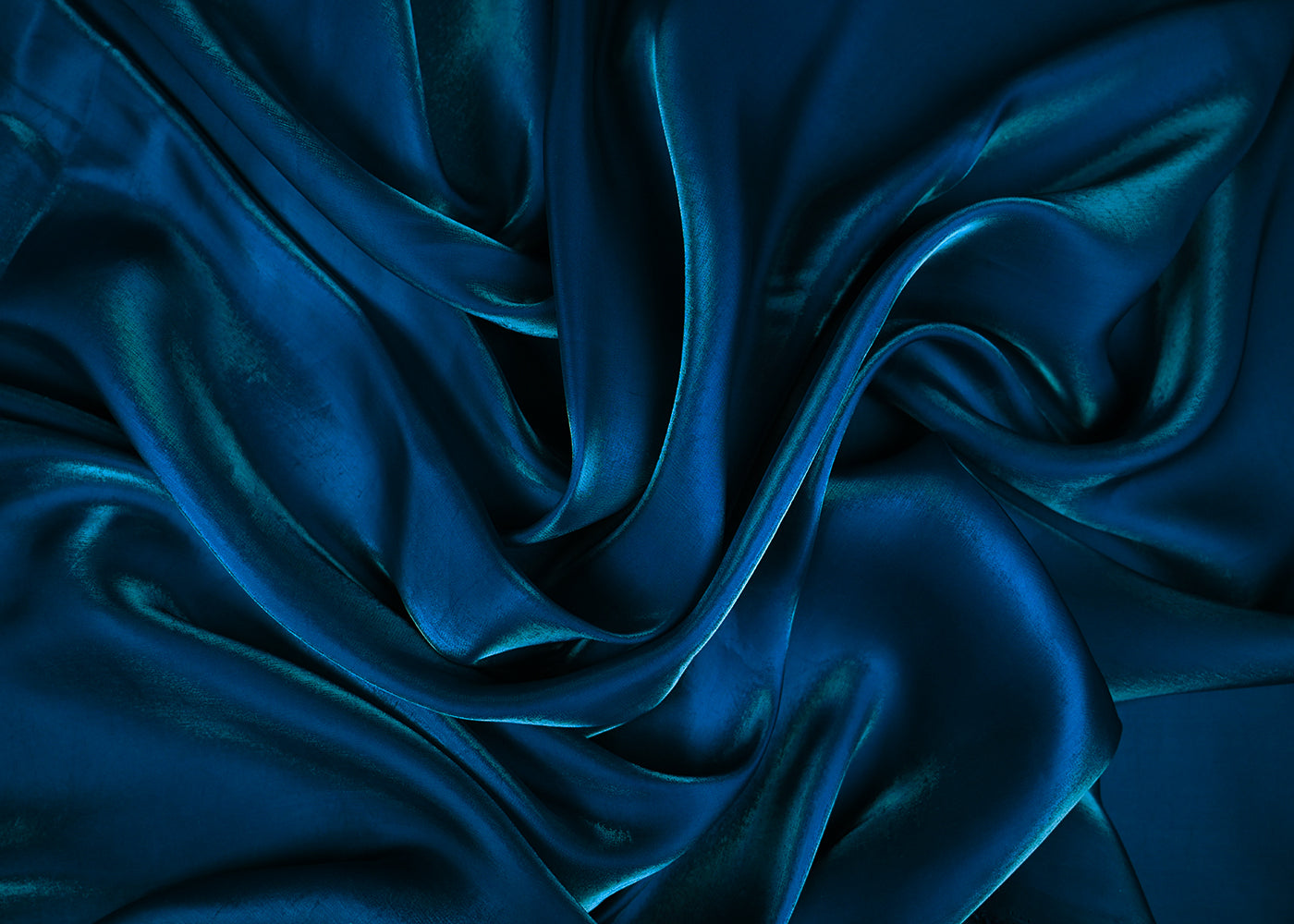 Peacock Blue Colored Organza Satin Fabric 23212(112)
