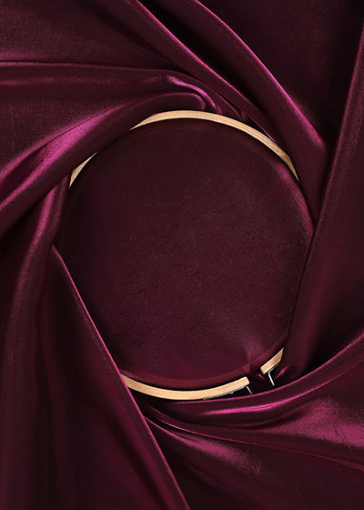 Wine Colored Organza Satin Fabric 23212(113)