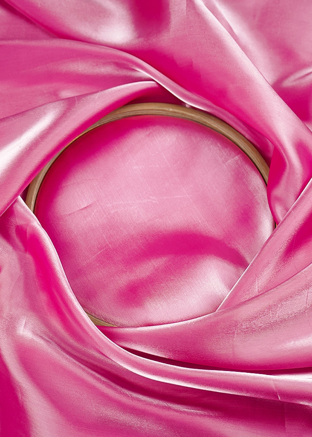 Pink Colored Organza Satin Fabric 23212(117)