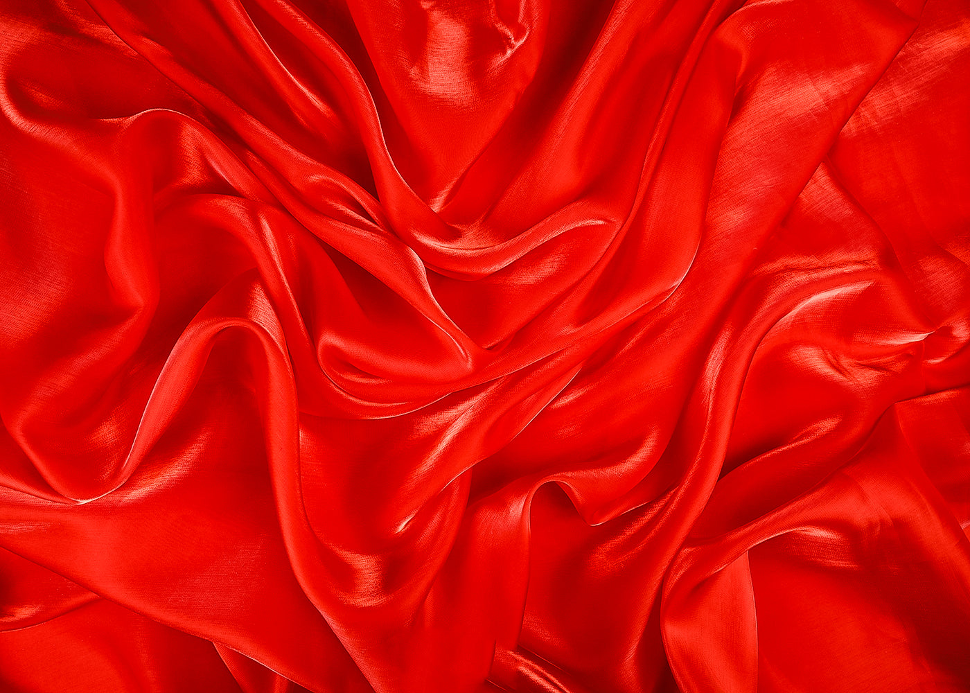 Red Colored Organza Satin Fabric 23212(119)