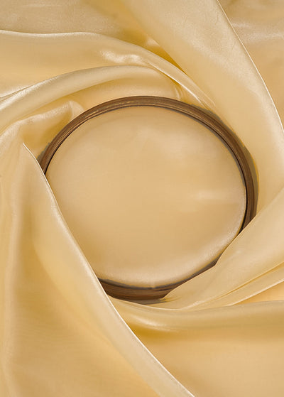 Cream Colored Organza Satin Fabric 23212(120)