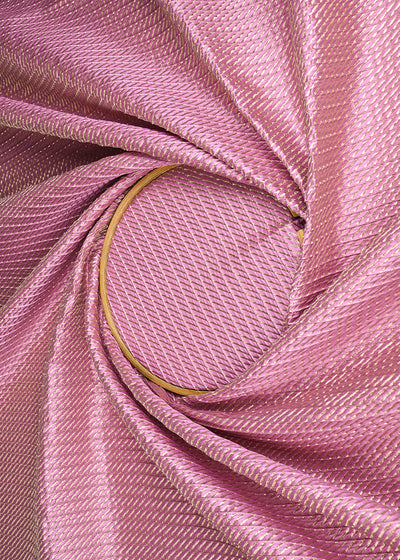 Lavender Banarasi Silk Fabric With All Over Golden Zari Handloom 23218