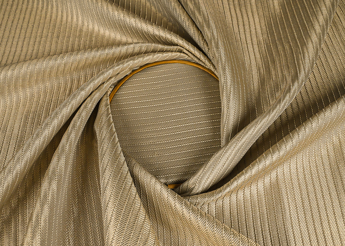 Grey Banarasi Silk Fabric With All Over Golden Zari Handloom 23220