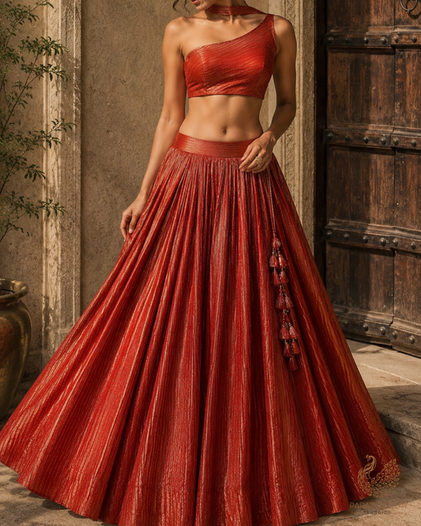 Maroon Banarasi Silk Fabric With All Over Golden Zari Handloom 23221