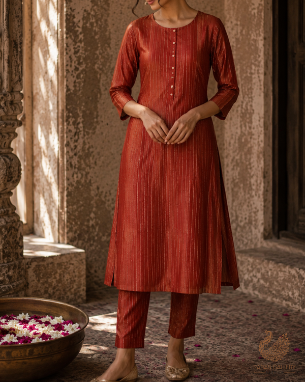 Maroon Banarasi Silk Fabric With All Over Golden Zari Handloom 23221
