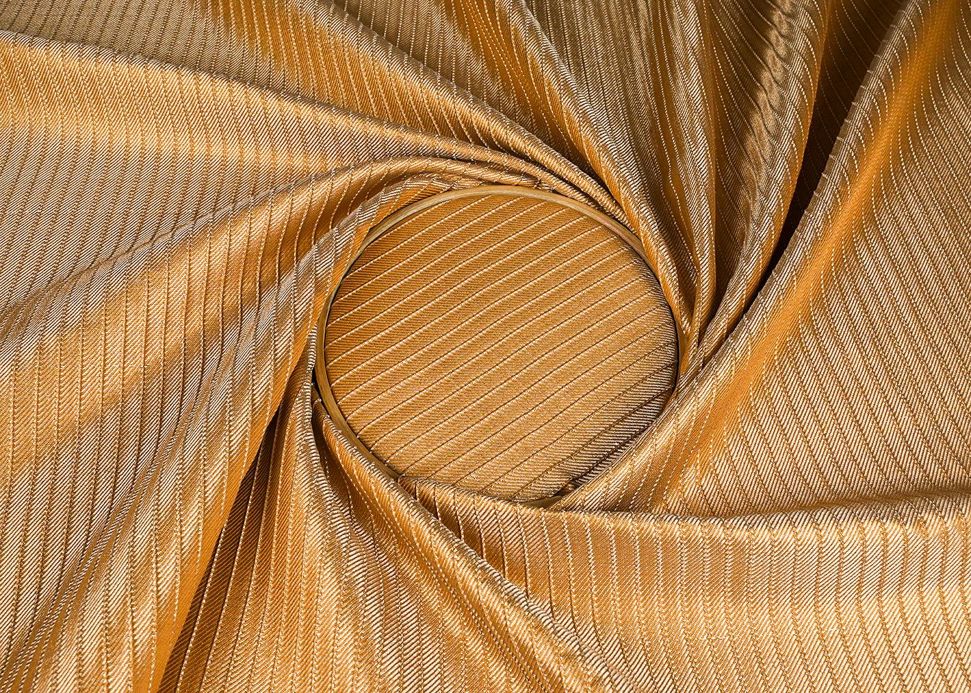 Gold Banarasi Silk Fabric With All Over Golden Zari Handloom 23222