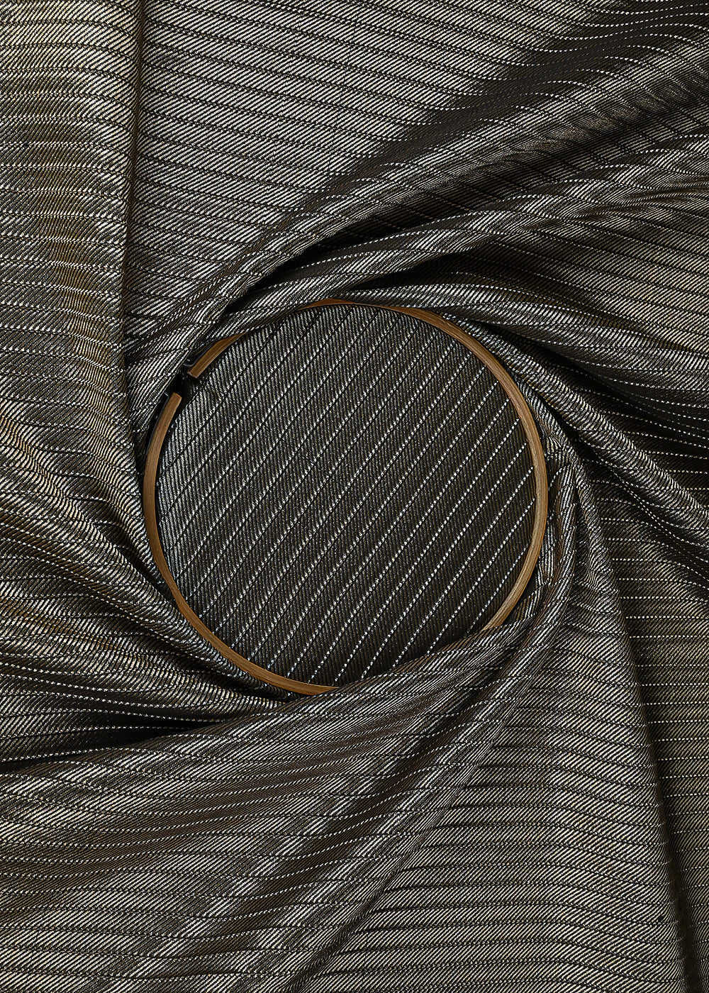 Black-Banarasi-Silk-Fabric-With-All-Over-Golden-Zari-Handloom-23224-close-view
