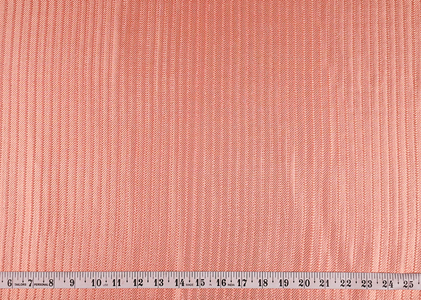 Peach Pink Banarasi Silk Fabric With All Over Golden Zari Handloom 23226