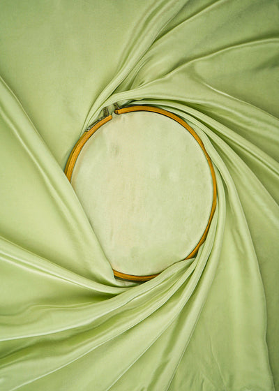 Light Pista Green Colored Crepe Fabric 23244(4)