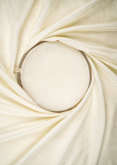 Ivory White Colored Crepe Fabric 23244(9)