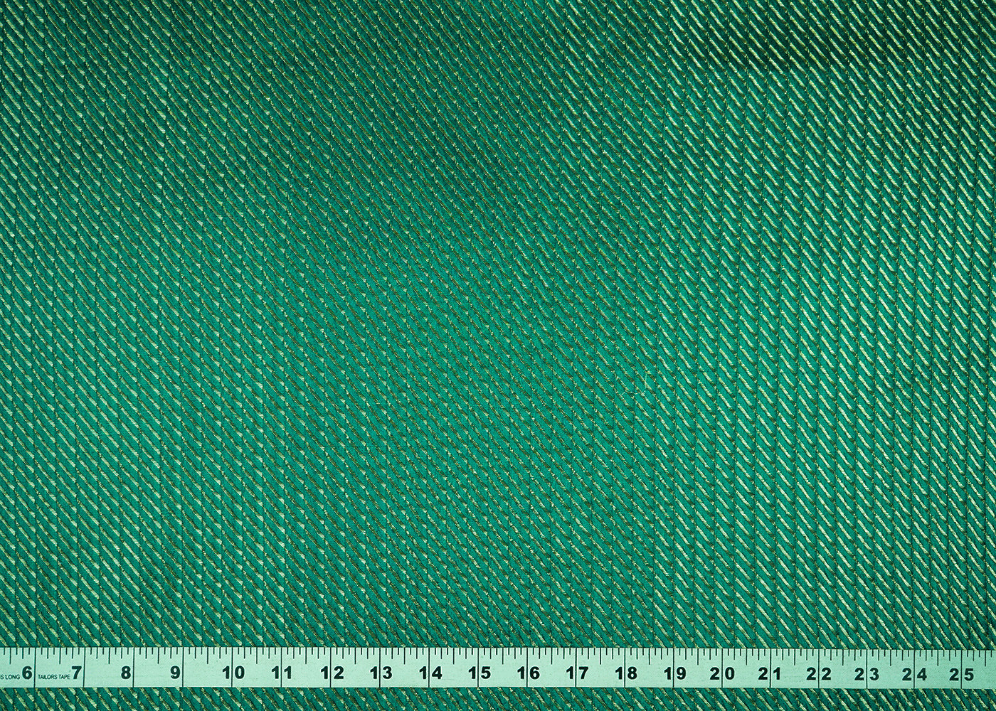 Rama Green Banarasi Silk Fabric With All Over Golden Zari Handloom 23259