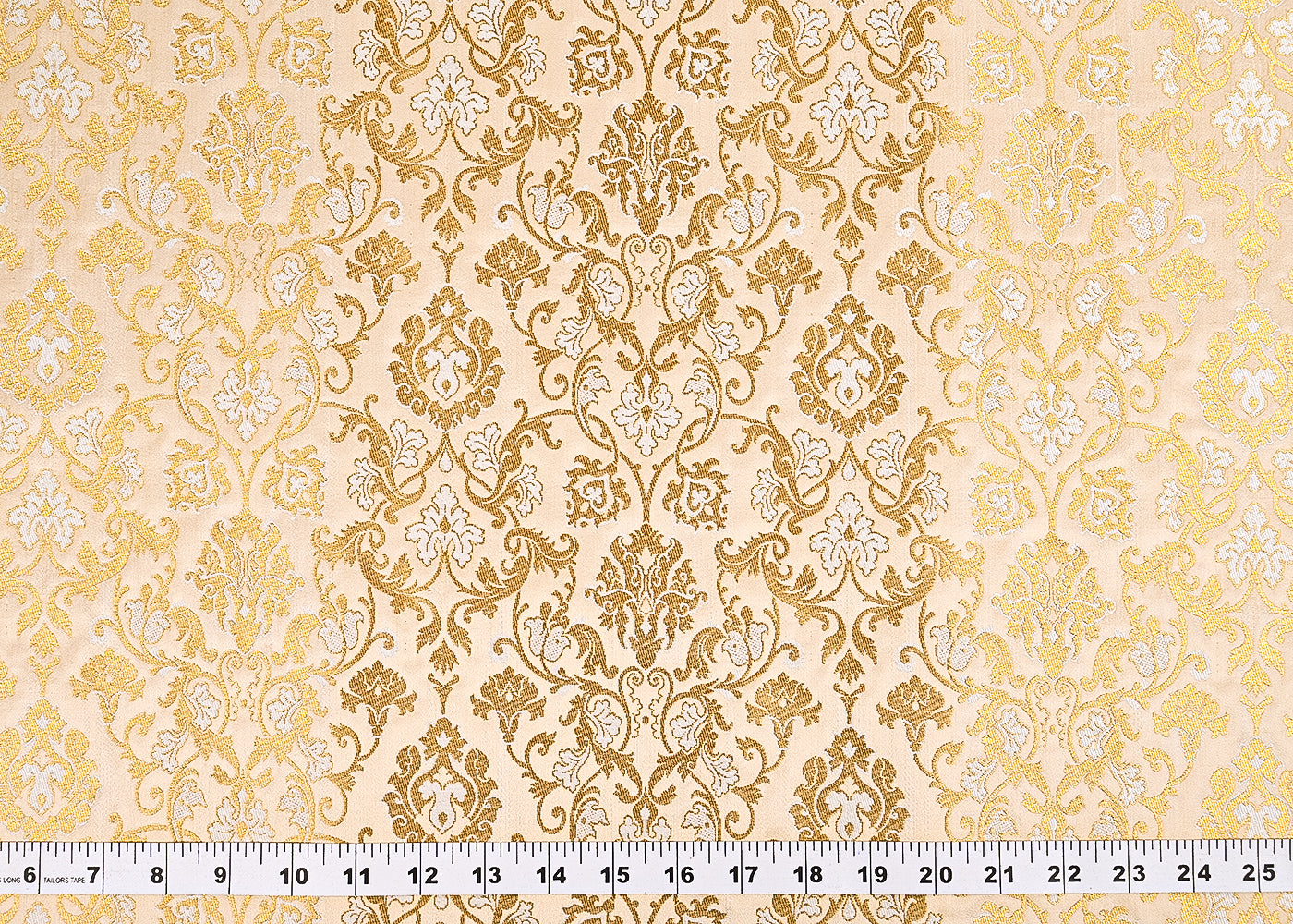 Beige Banarasi Brocade Fabric With All Over Golden Zari Handloom 23273