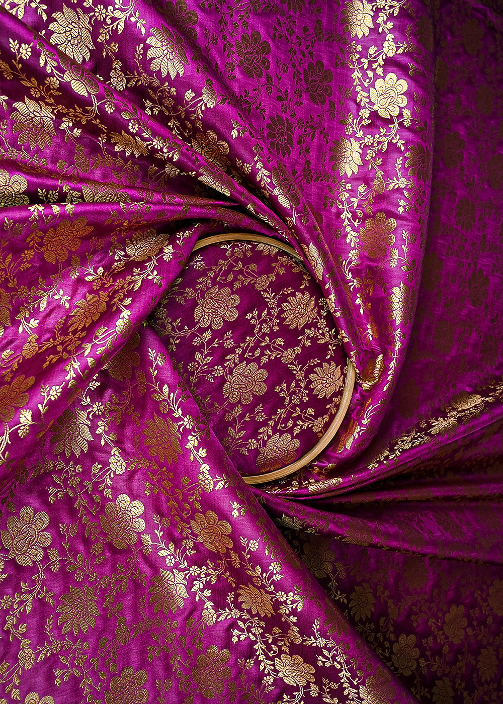Purple Jacquard Fabric With All Over Zari Handloom 23341