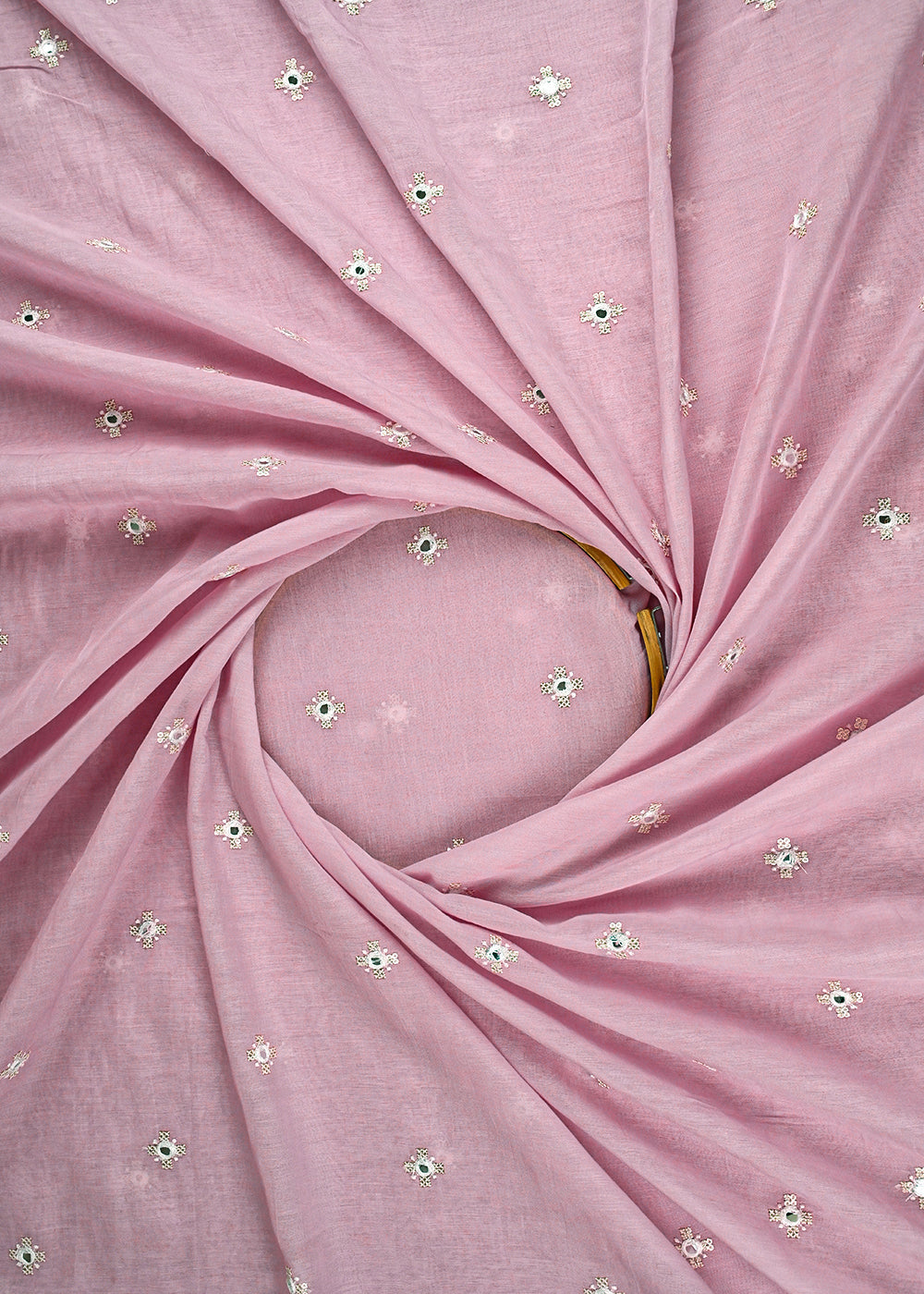 Lavender Chanderi Fabric With All Over Sequins, Faux Mirror And Thread Work 23422