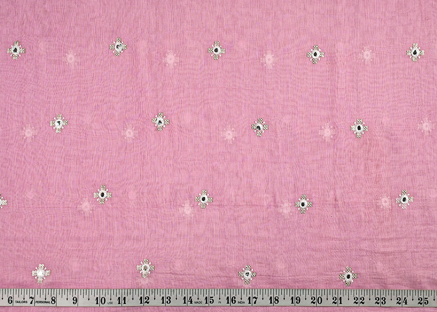 Lavender Chanderi Fabric With All Over Sequins, Faux Mirror And Thread Work 23422