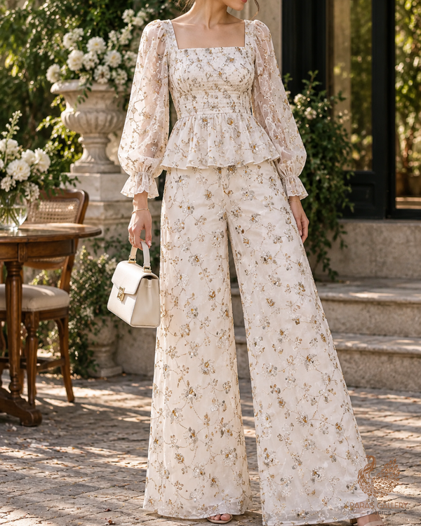 White Dyeable Crepe Fabric With All Over Sequins, Katdana And Zari Work 23579