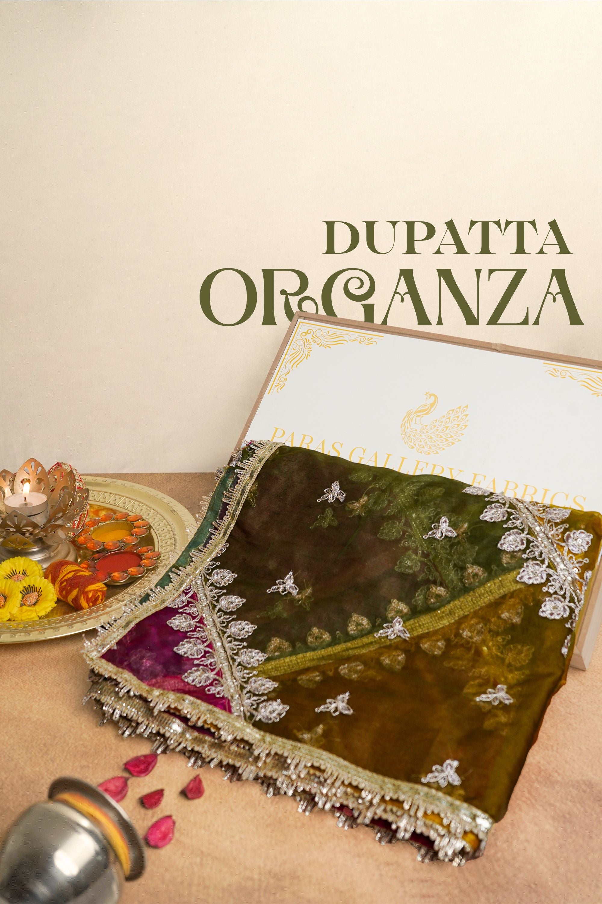 Multi-Color Organza Dupatta With All Over Sequins And Zari Work 23606