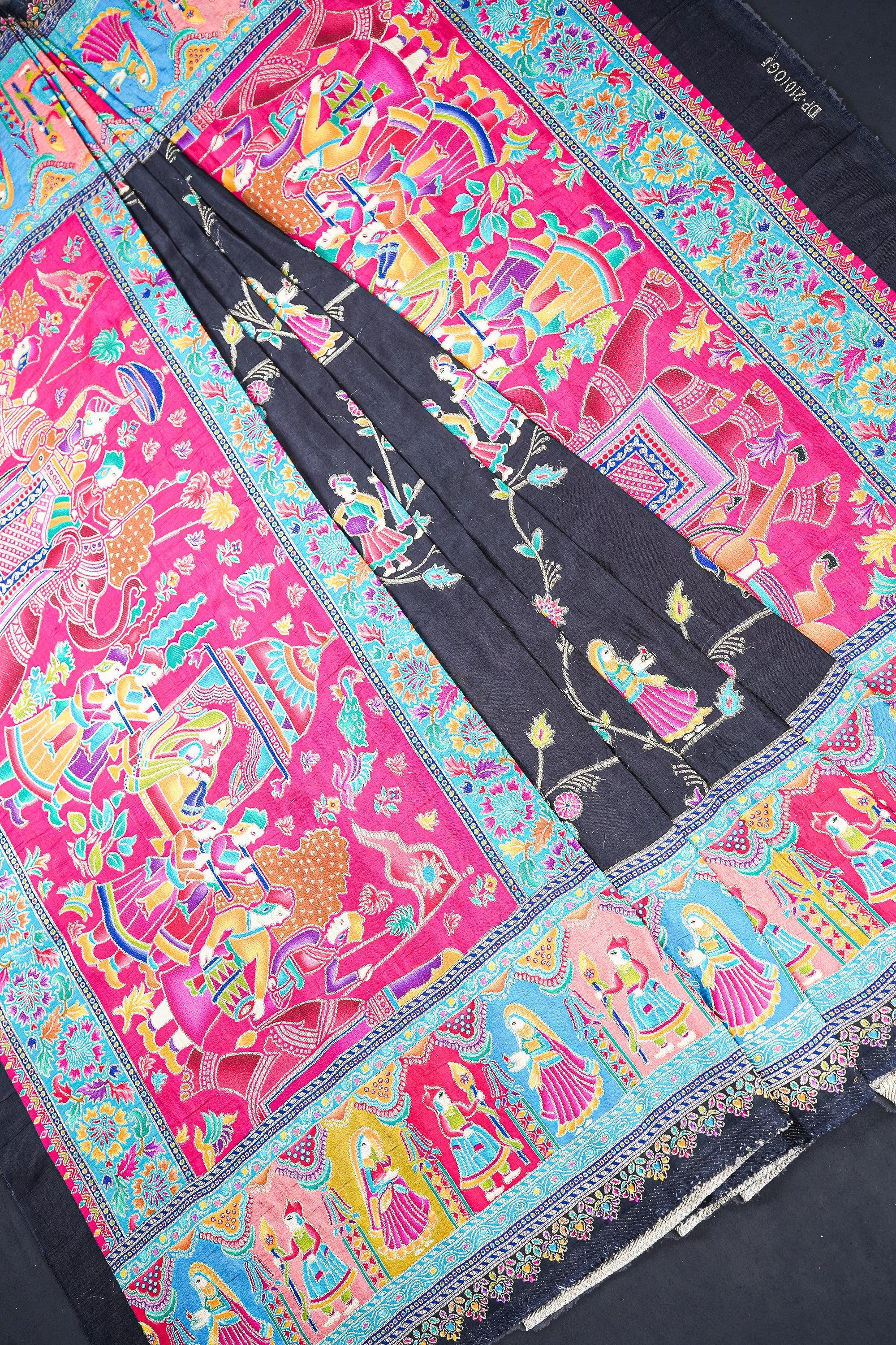 Black Upada Silk Dupatta With All Over Zari Work 23612