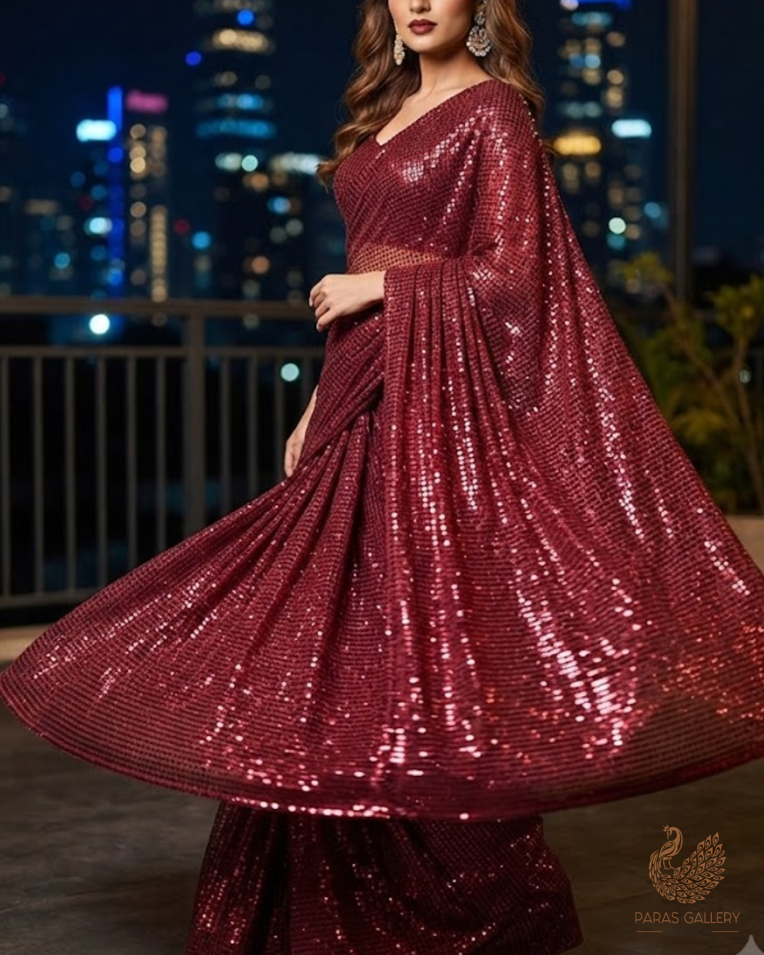 Leisha Patidar Inspired Edition | Maroon Exclusive Unstitched Fabric 23618