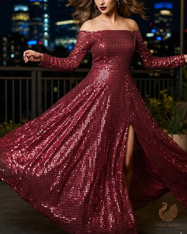 Leisha Patidar Inspired Edition | Maroon Exclusive Unstitched Fabric 23618