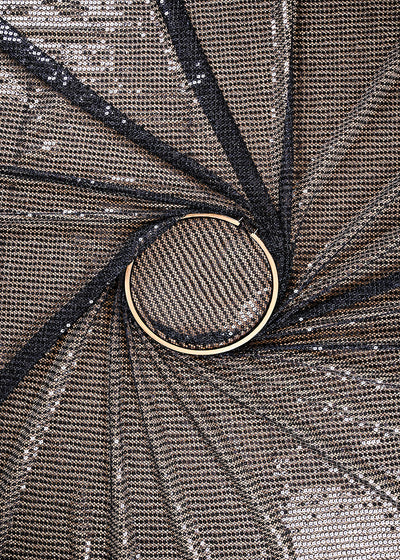 Black Exclusive Fabric With All Over Sequins Work 23620