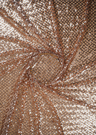 Rose Gold Exclusive Fabric With All Over Sequins Work 23625