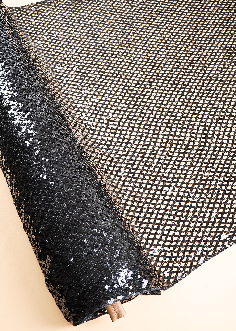 Black Exclusive Fabric With All Over Sequins Work 23628