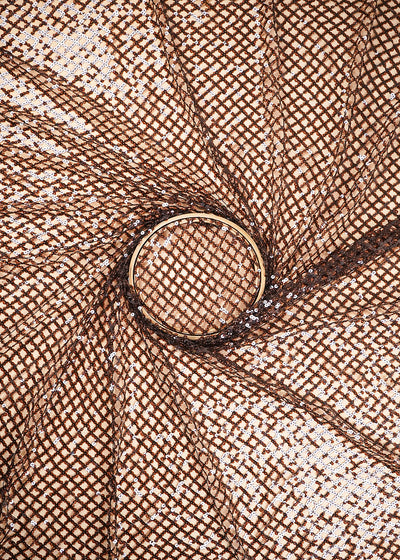 Dark Brown Exclusive Fabric With All Over Sequins Work 23629